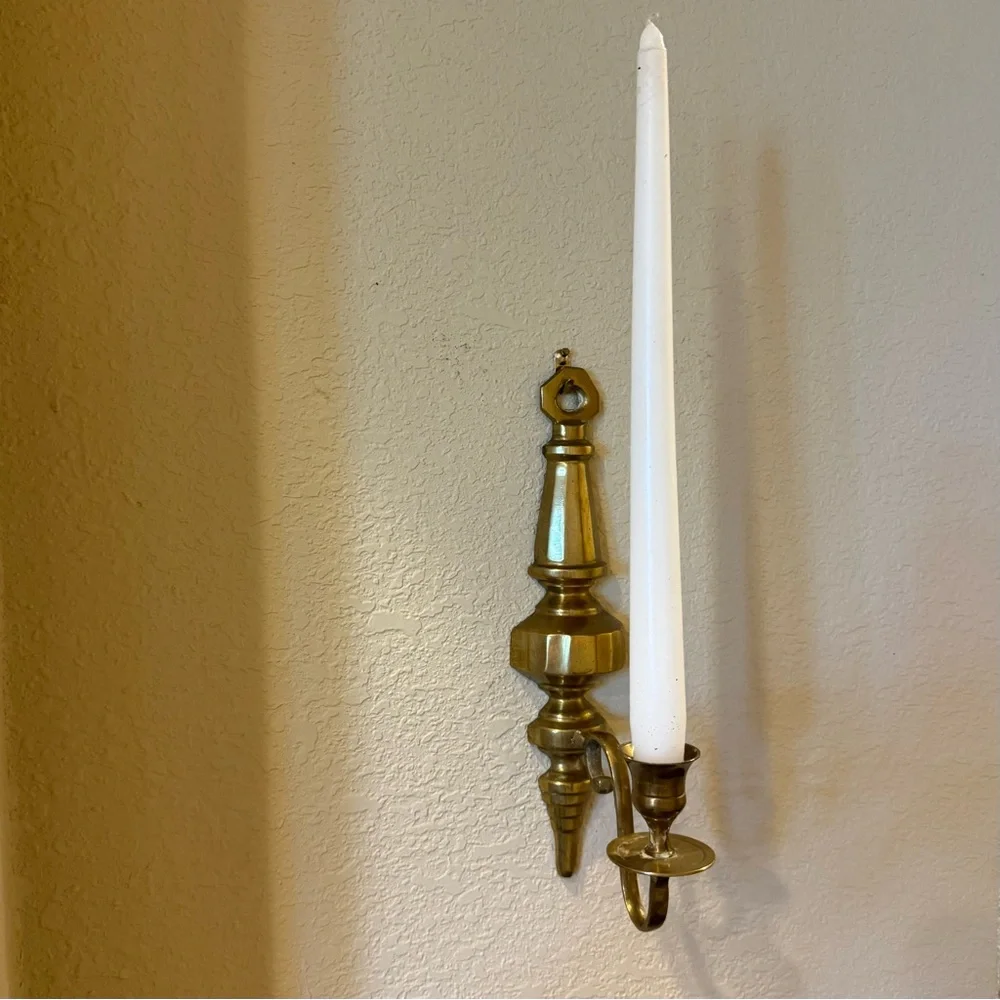 Vintage Solid Brass Wall Sconces (2)